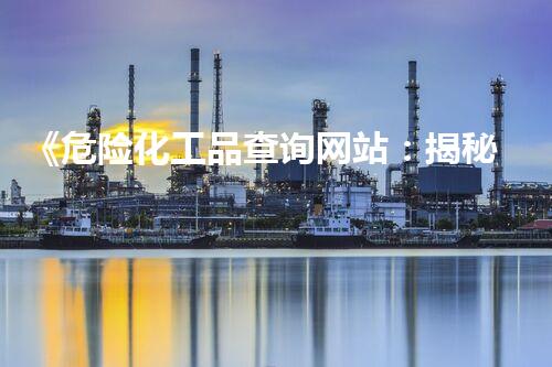 《危险化工品查询网站：揭秘隐患，保护生命！》