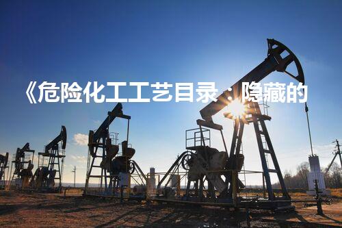 《危险化工工艺目录：隐藏的威胁，我们该如何应对？》