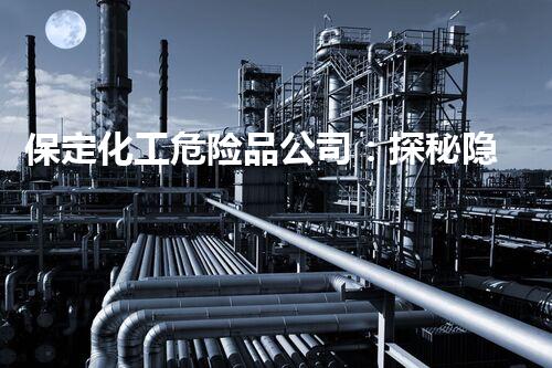 保定化工危险品公司：探秘隐匿的危险与挑战！