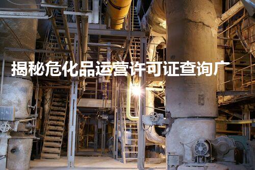 揭秘危化品运营许可证查询广东官网？你不明白的内幕！