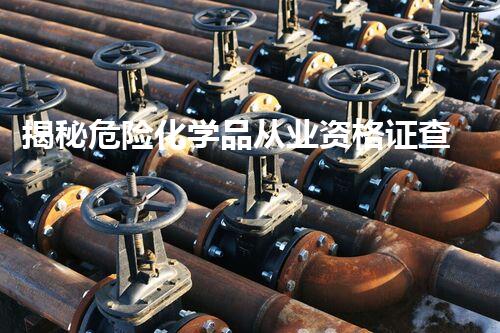 揭秘危险化学品从业资格证查询的那些事儿！你知道吗？
